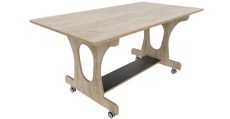 Hoogzit tafel L150 x B80 cm grey craft oak Tangara Groothandel voor de Kinderopvang Kinderdagverblijfinrichting
